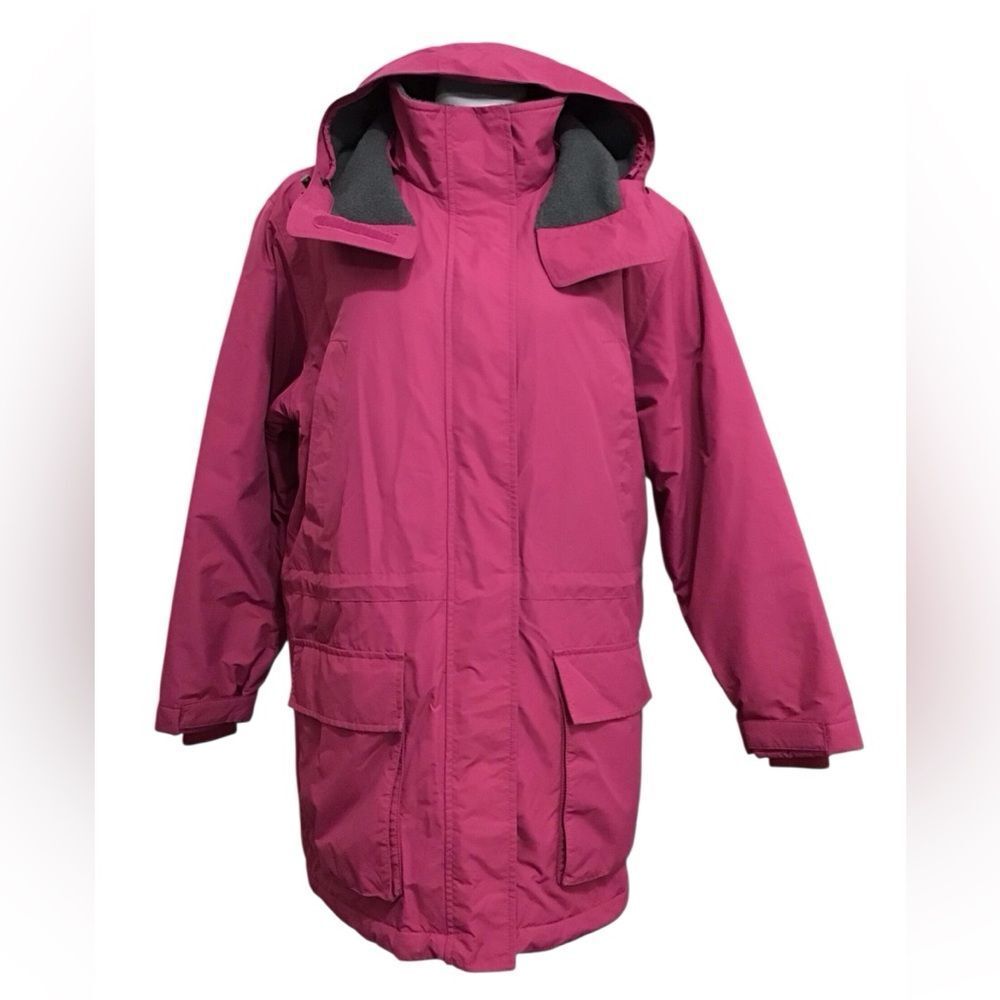 Lands' End Aircore Fuchsia Hooded Coat Size Large